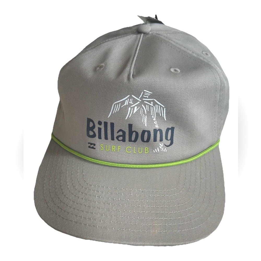SALE! Billabong Surf Club SnapBack BallCap OS Gray Logo Palm Tree Graphic